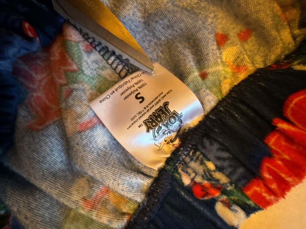 Tom and Jerry Pajama Pants Size S Blue Fleece Christmas Holiday Sleepwear